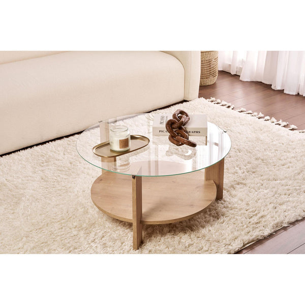 Dohányzóasztal Clara - Sapphire Oak, Transparent-VASBÚTOR