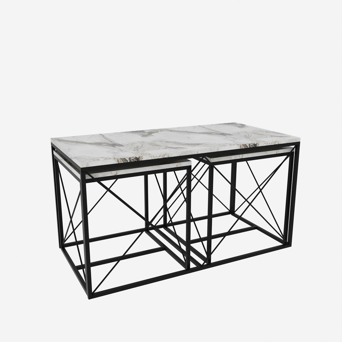 Dohányzóasztal Defne - Fehér Marble-VASBÚTOR
