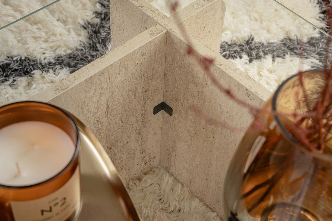 Dohányzóasztal Flavio - Travertine-VASBÚTOR