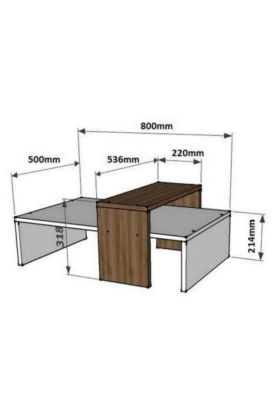 Dohányzóasztal Glow - White, Walnut-VASBÚTOR