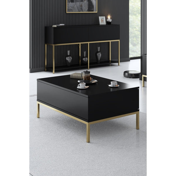 Dohányzóasztal Lord - Black, Gold-VASBÚTOR