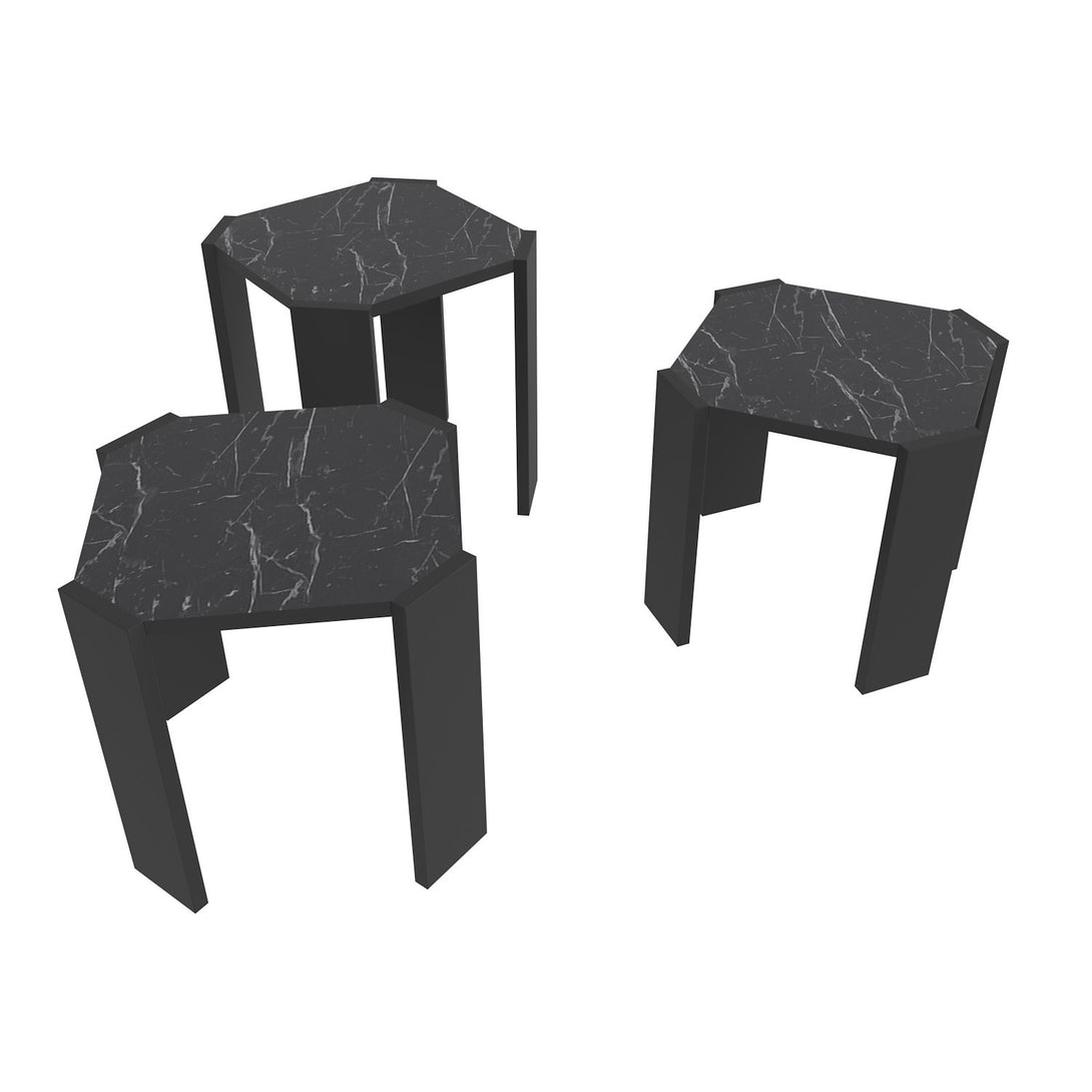 Dohányzóasztal Lori - Black, Marble-VASBÚTOR