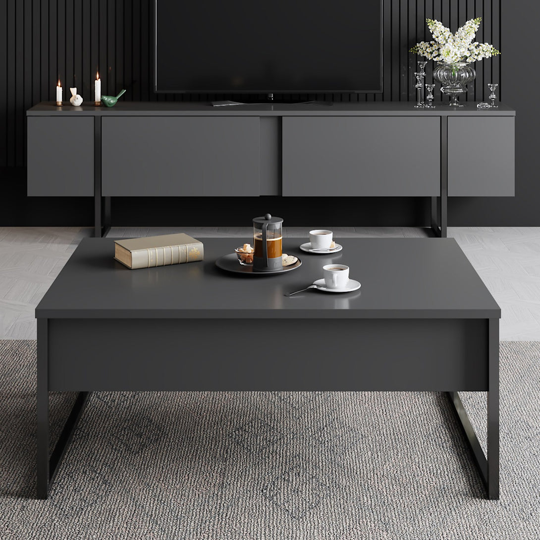 Dohányzóasztal Luxe - Anthracite, Black-VASBÚTOR