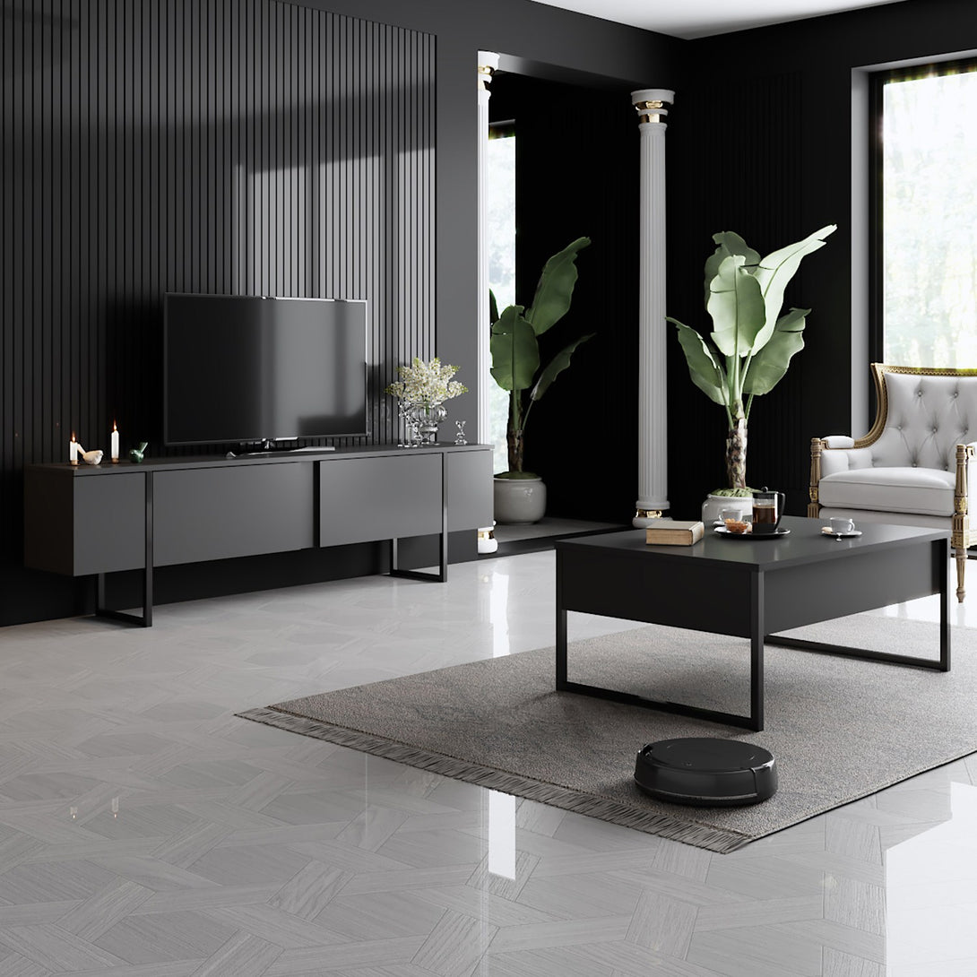 Dohányzóasztal Luxe - Anthracite, Black-VASBÚTOR