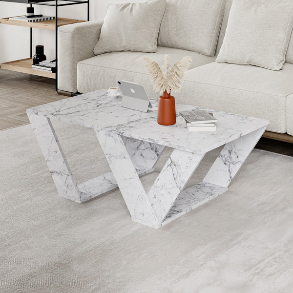Dohányzóasztal Pipra - Carrara Marble-VASBÚTOR