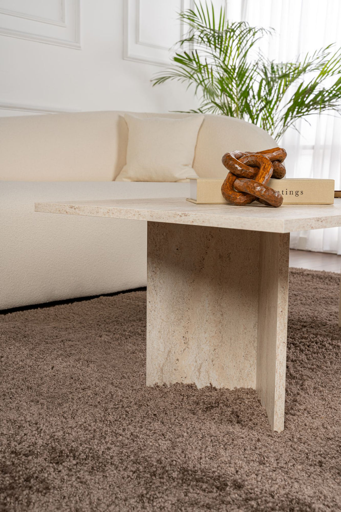 Dohányzóasztal Sabin - Travertine-VASBÚTOR