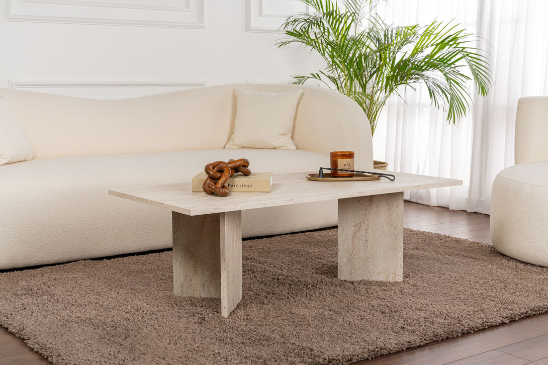 Dohányzóasztal Sabin - Travertine-VASBÚTOR