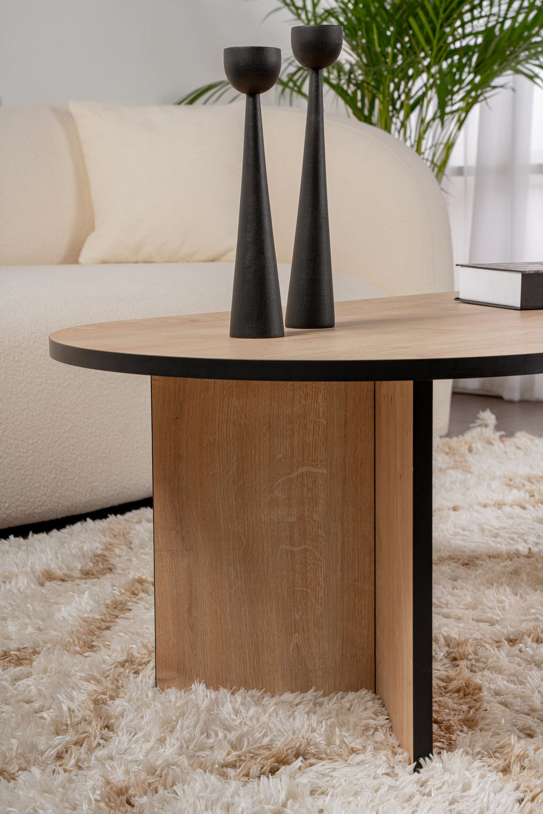 Dohányzóasztal Sable - Sapphire Oak, Fekete-VASBÚTOR