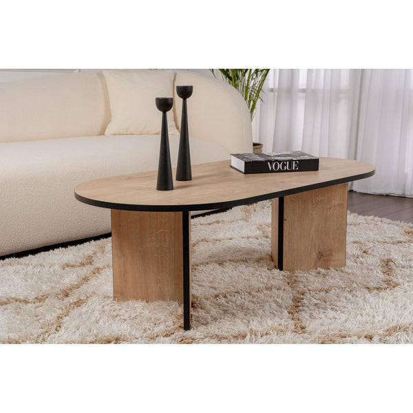Dohányzóasztal Sable - Sapphire Oak, Fekete-VASBÚTOR