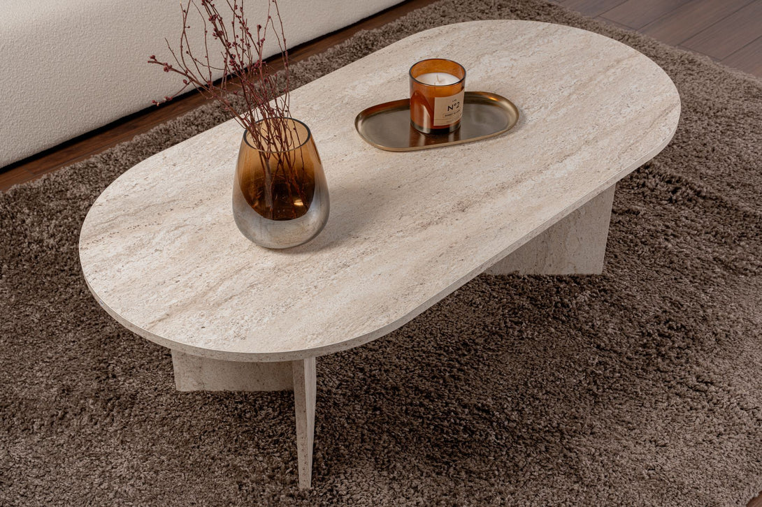 Dohányzóasztal Sable - Travertine-VASBÚTOR