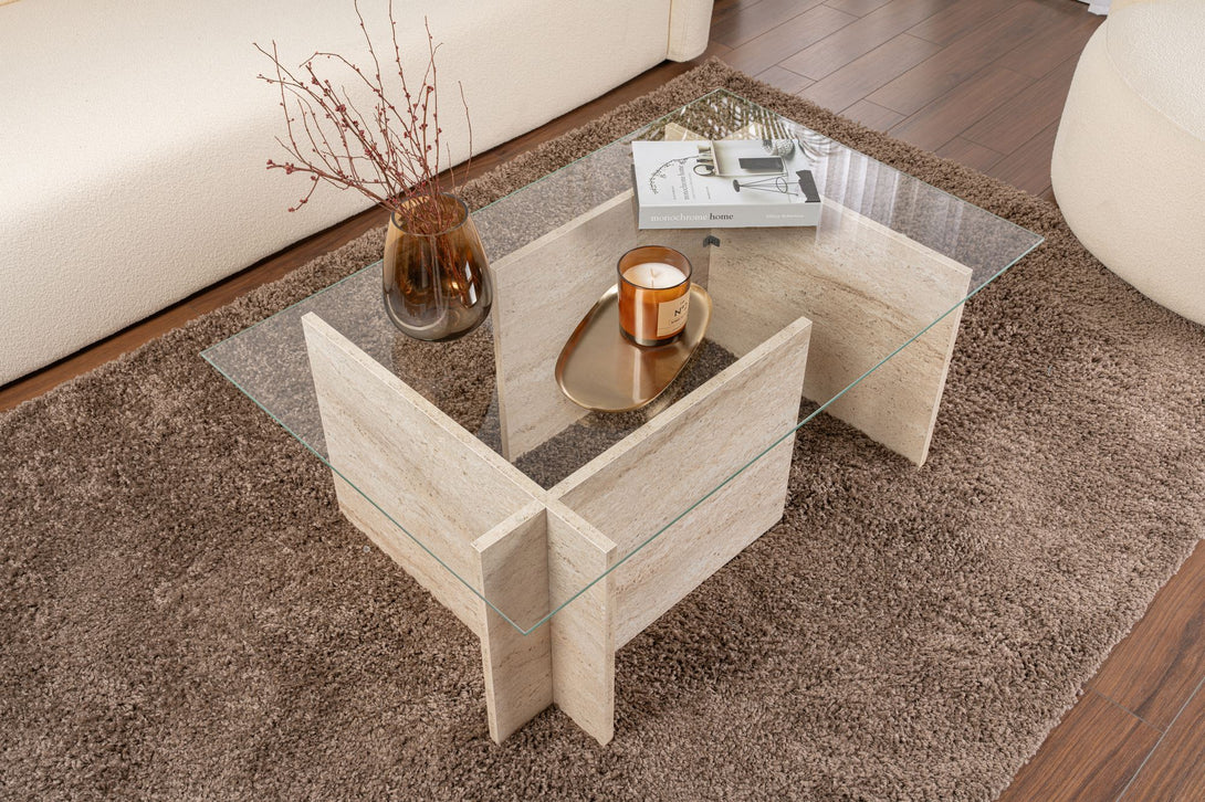Dohányzóasztal Vetrino - Travertine-VASBÚTOR