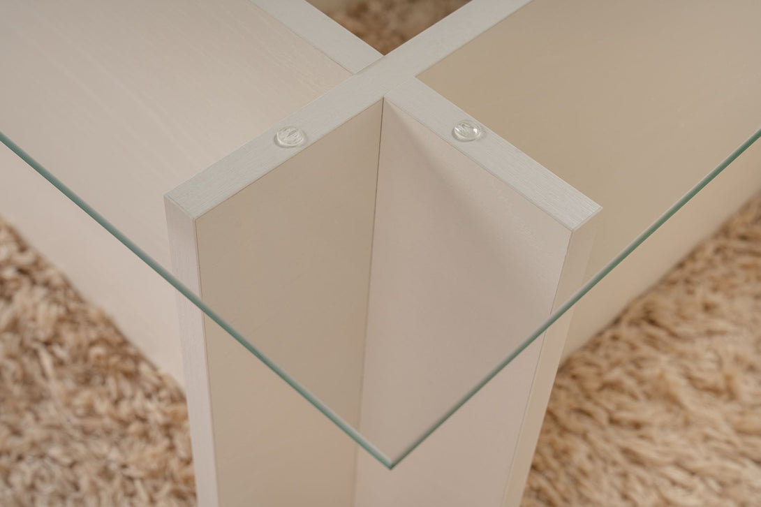 Dohányzóasztal Vetrino - Wooden Fehér-VASBÚTOR