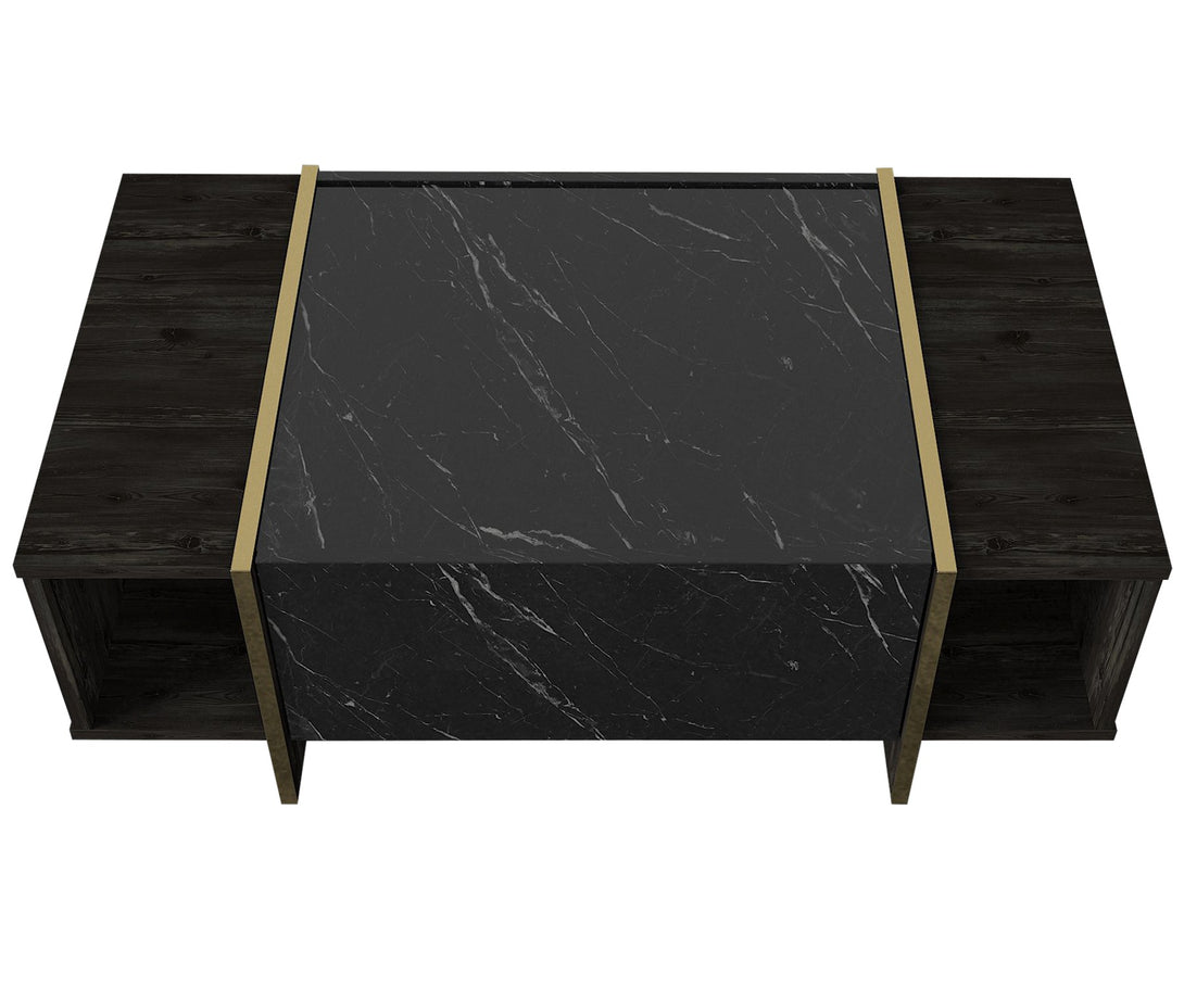 Dohányzóasztal Veyron - Black, Gold-VASBÚTOR
