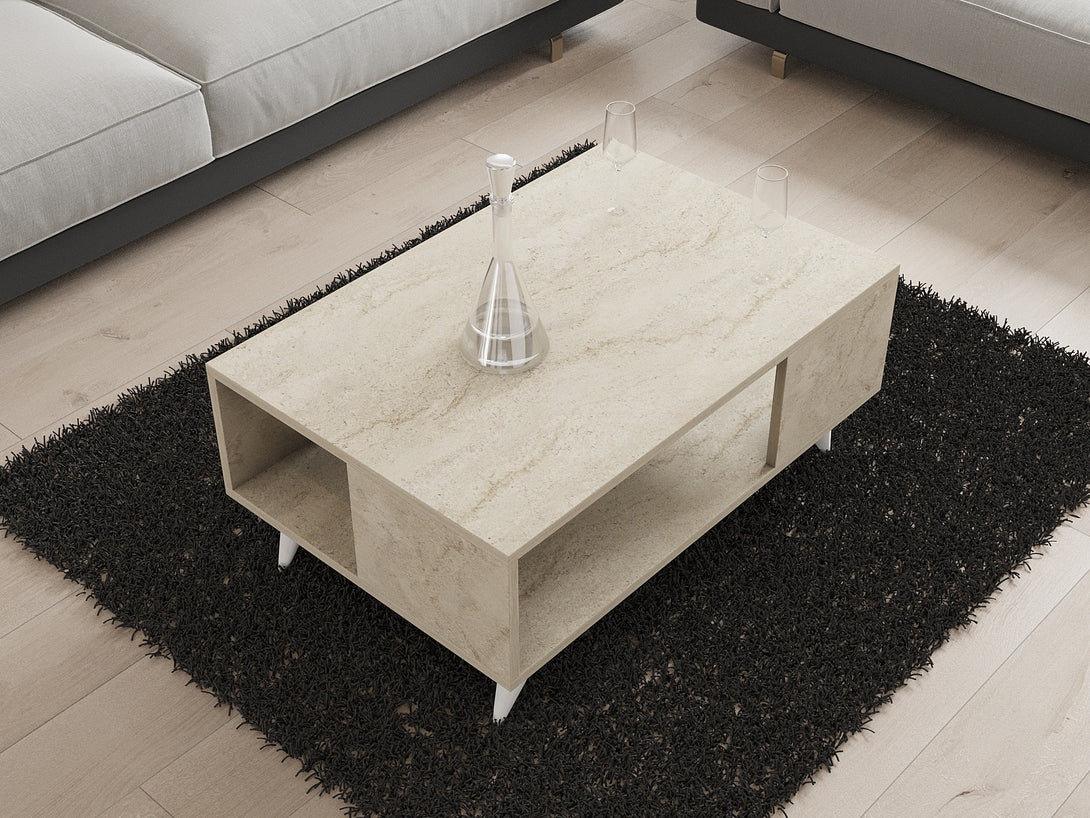 Dohányzóasztal Yuka - Travertine-VASBÚTOR