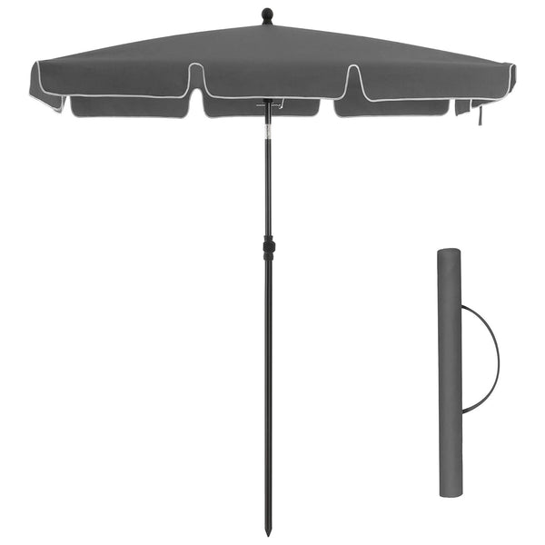 Dönthető napernyő 2x1,25 m, téglalap alakú napernyő táskával, szürke-VASBÚTOR
