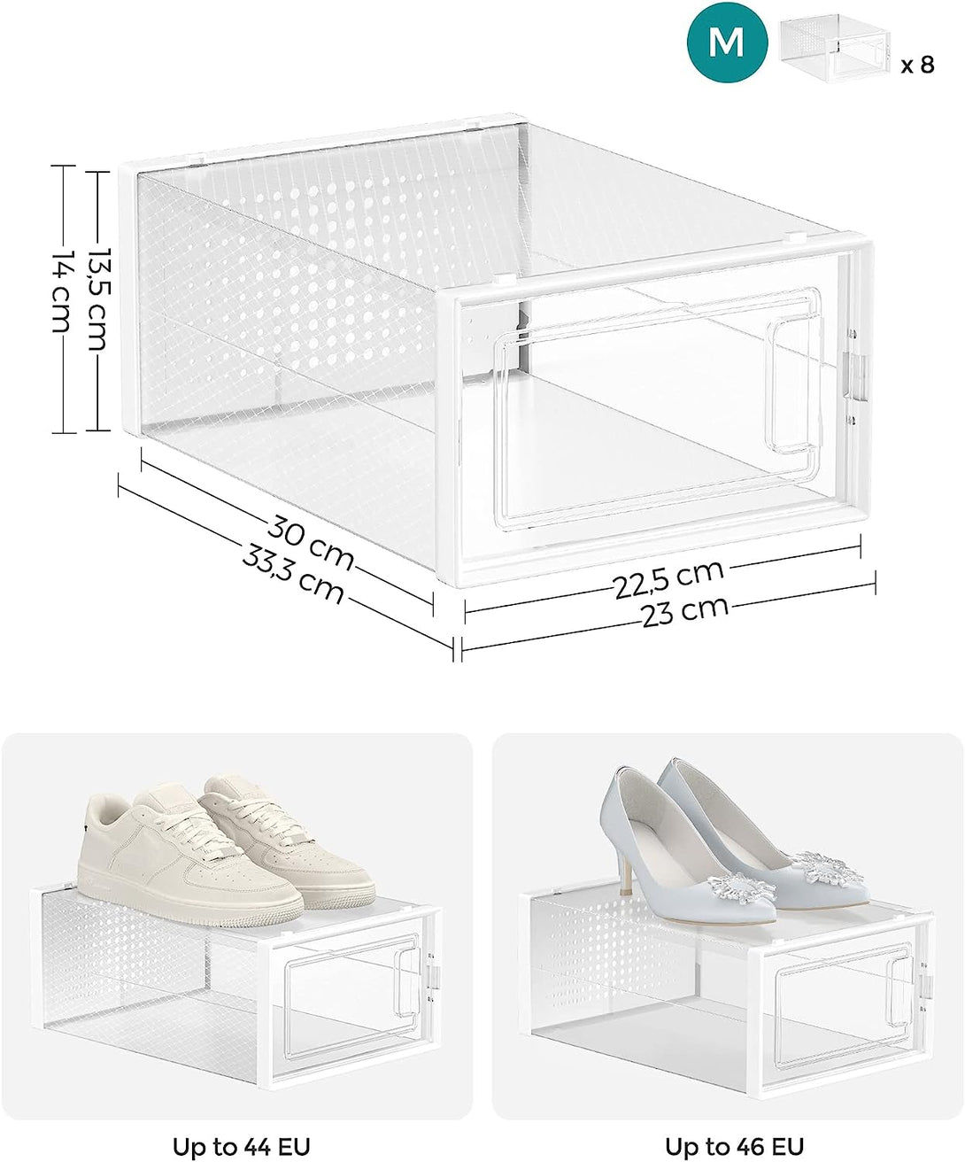 Egymásra rakható cipőtároló dobozok, cipőrendezők, átlátszó-VASBÚTOR