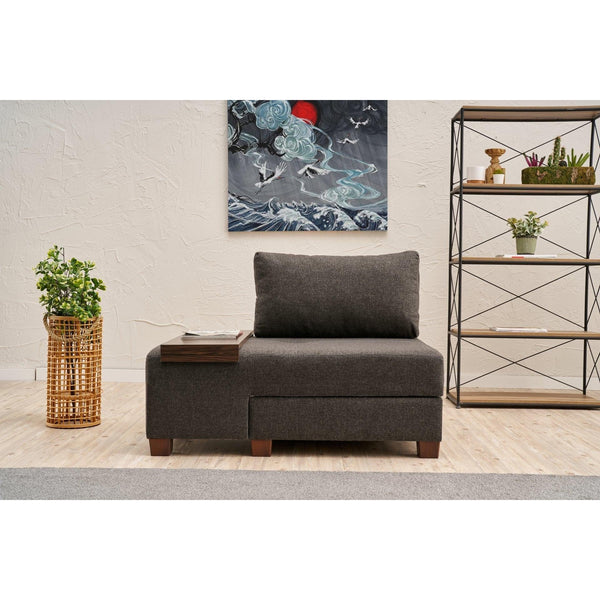 Egyzemélyes kanapéágy- Perenna Linen Balos - Antracit-VASBÚTOR