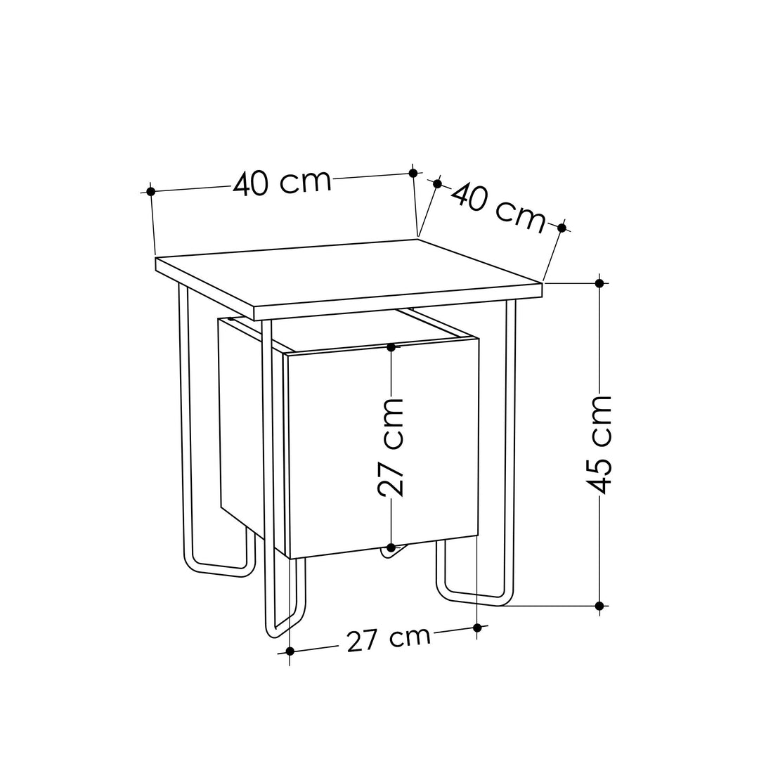 Éjjeliszekrény Acres Nightstand - Dark Coffee-VASBÚTOR