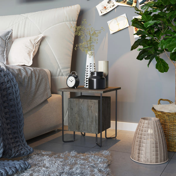 Éjjeliszekrény Acres Nightstand - Dark Coffee-VASBÚTOR