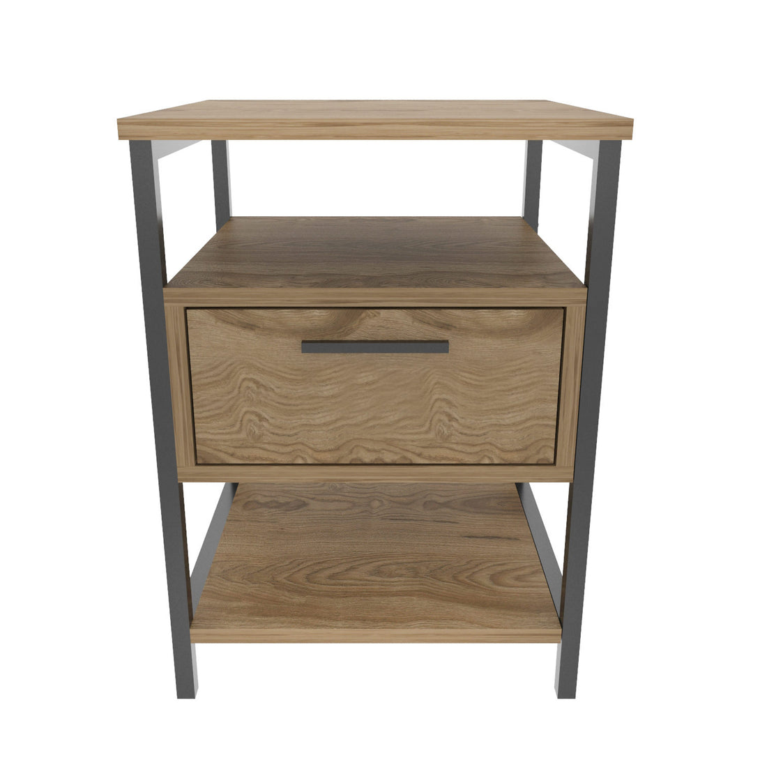 Éjjeliszekrény Alba - Black, Oak-VASBÚTOR
