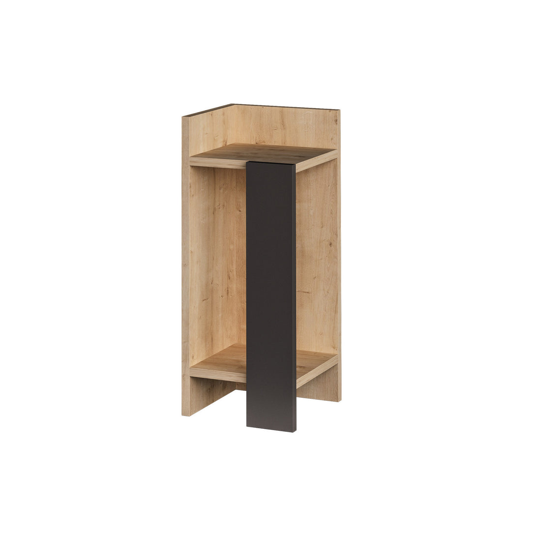 Éjjeliszekrény Elos left - Oak, Anthracite-VASBÚTOR