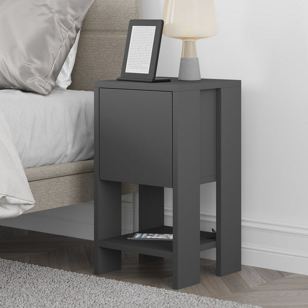 Éjjeliszekrény Ema - Anthracite, Anthracite-VASBÚTOR