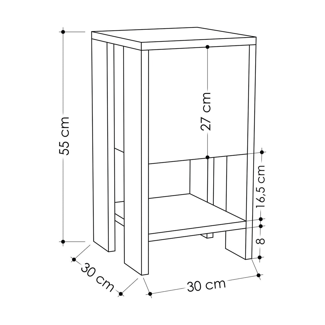 Éjjeliszekrény Ema - Carrara Marble-VASBÚTOR