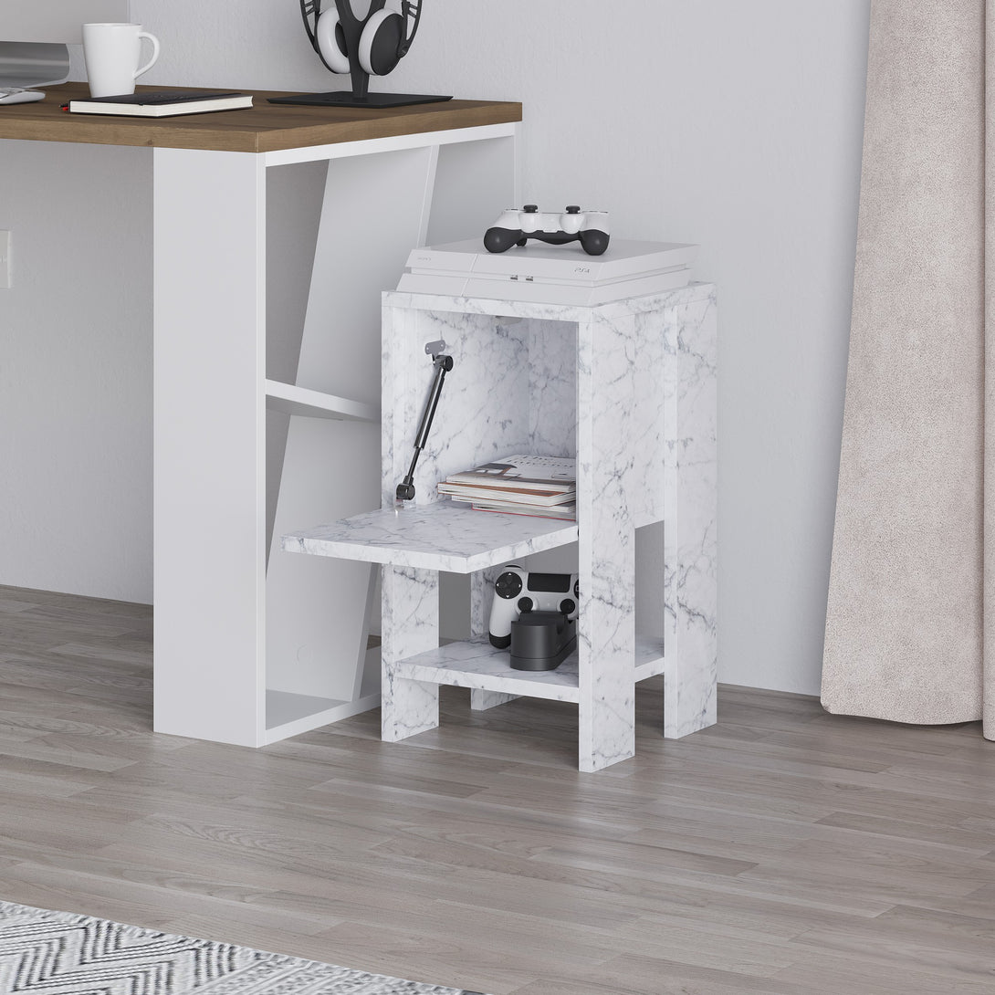 Éjjeliszekrény Ema - Carrara Marble-VASBÚTOR