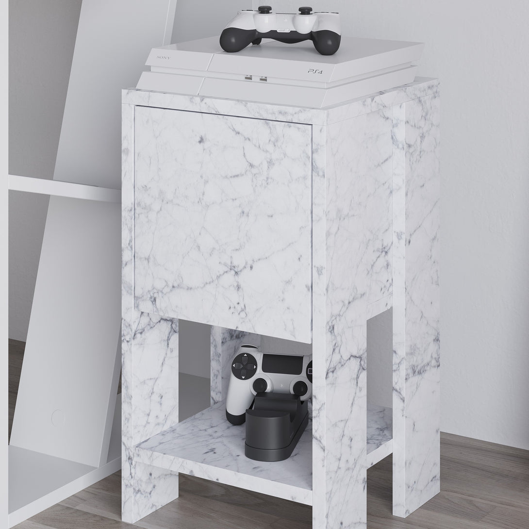 Éjjeliszekrény Ema - Carrara Marble-VASBÚTOR