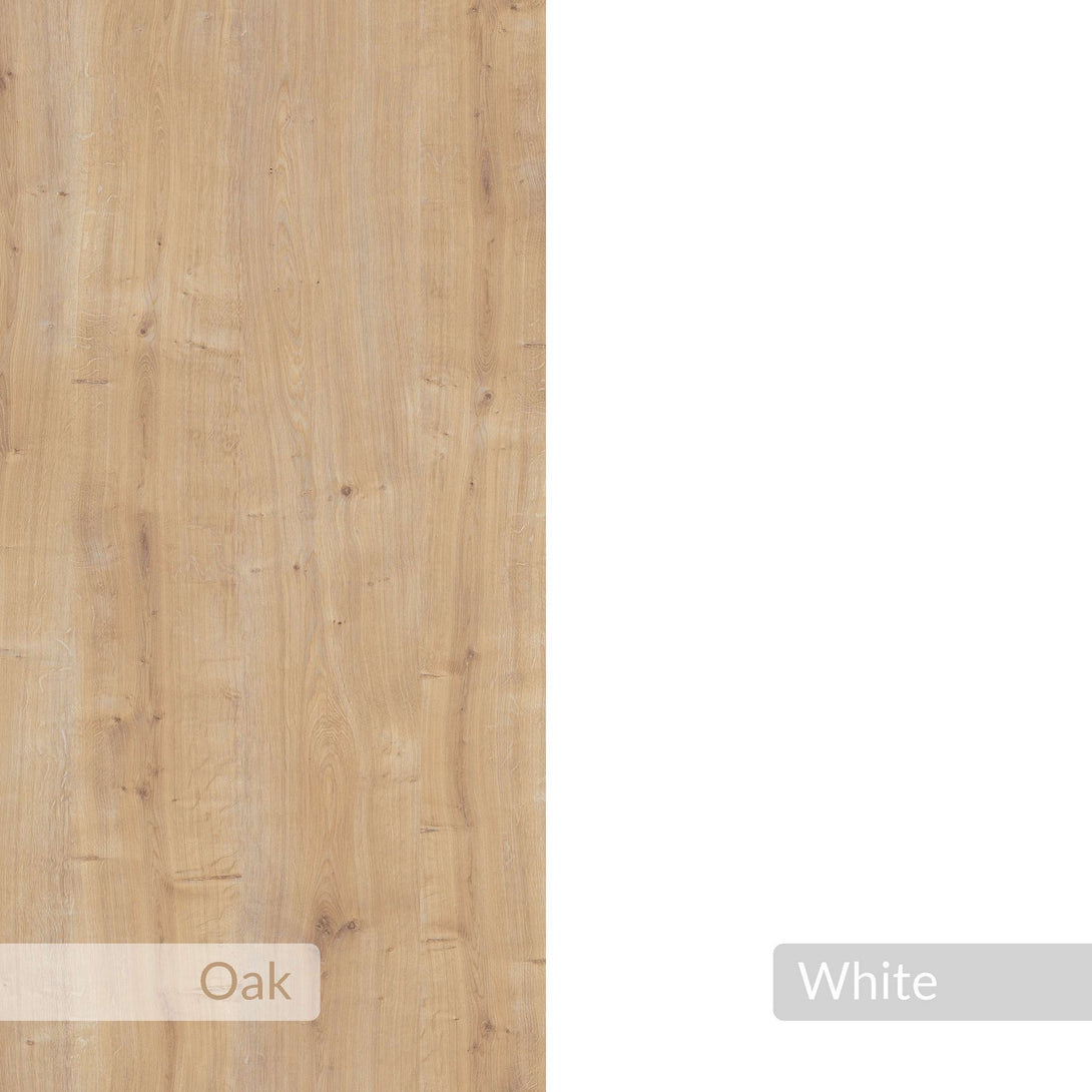 Éjjeliszekrény Ema - Sapphire Oak, White-VASBÚTOR