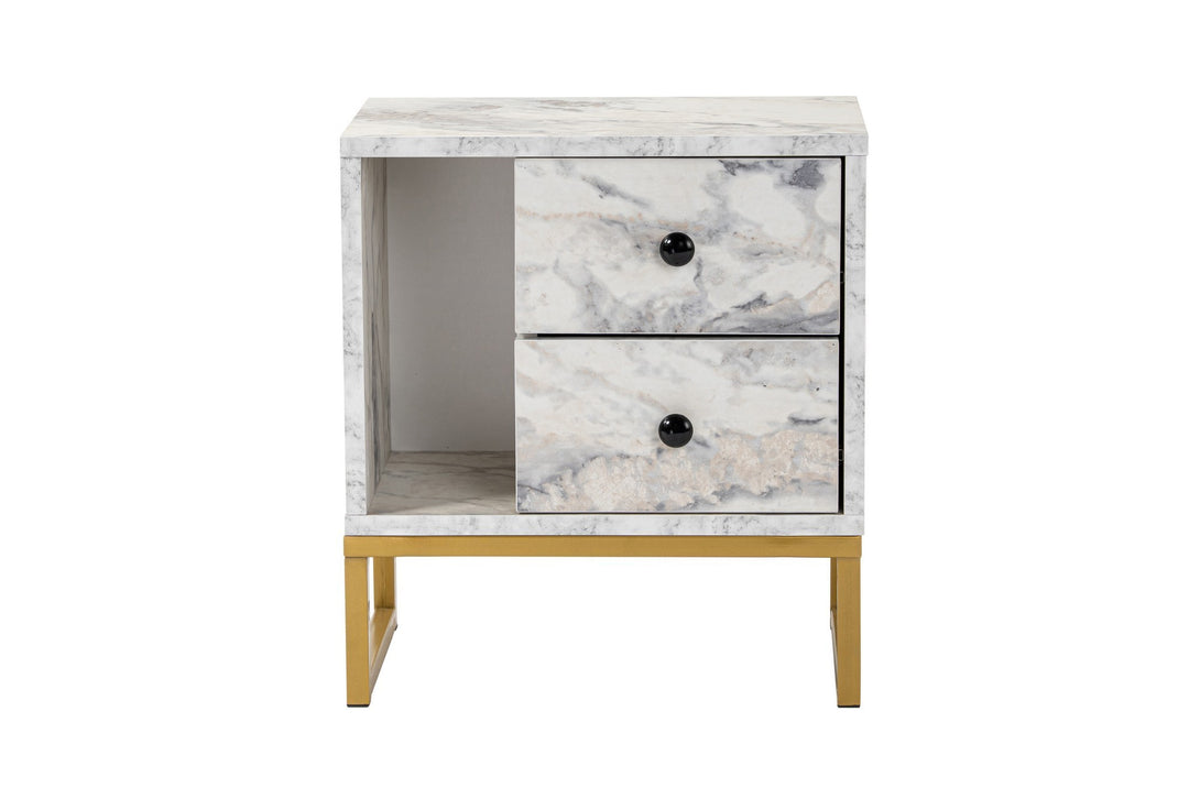 Éjjeliszekrény Glimmer - Fressia Marble, Arany-VASBÚTOR