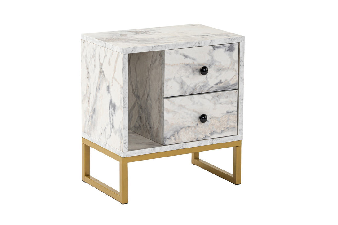 Éjjeliszekrény Glimmer - Fressia Marble, Arany-VASBÚTOR