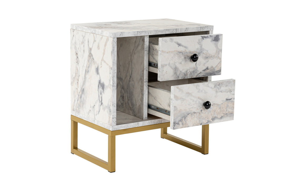 Éjjeliszekrény Glimmer - Fressia Marble, Arany-VASBÚTOR