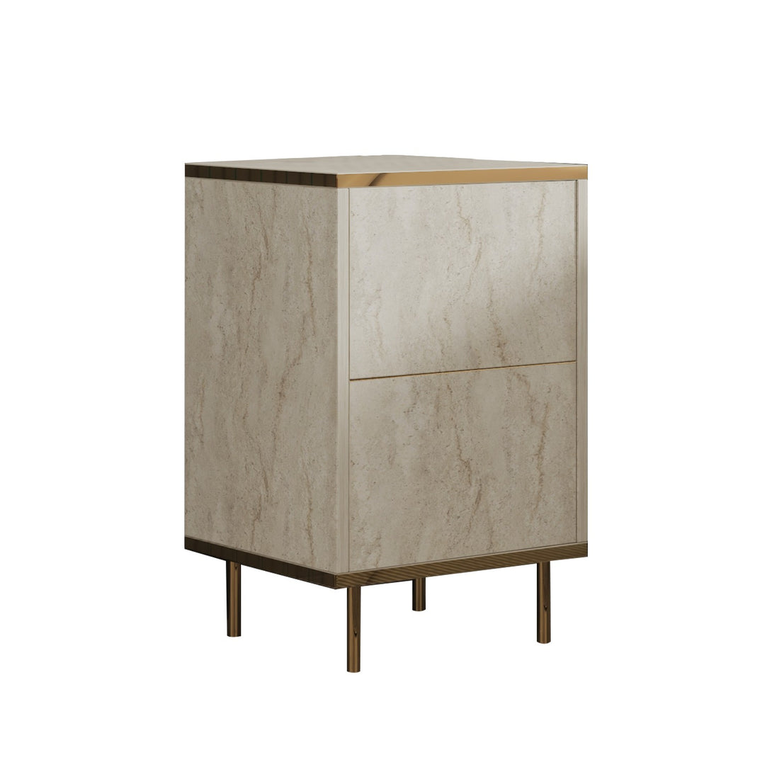 Éjjeliszekrény Imaj - Travertine, Gold-VASBÚTOR