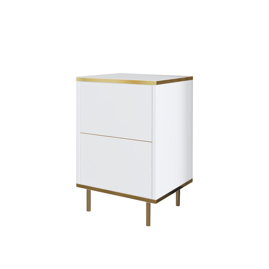 Éjjeliszekrény Imaj - White, Gold-VASBÚTOR
