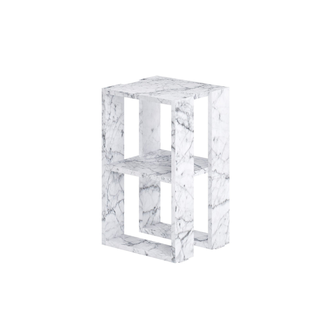 Éjjeliszekrény Lonie - Carrara Marble-VASBÚTOR
