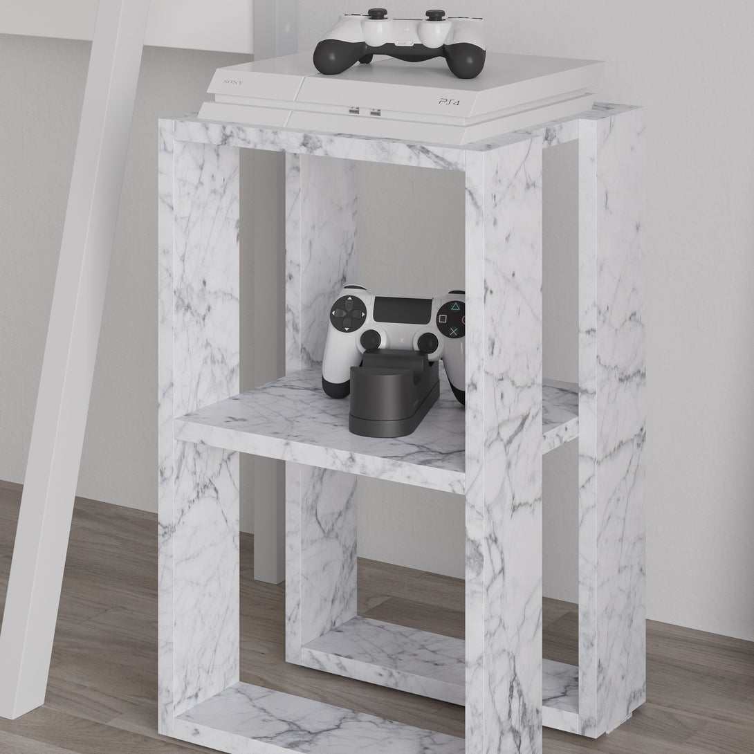 Éjjeliszekrény Lonie - Carrara Marble-VASBÚTOR