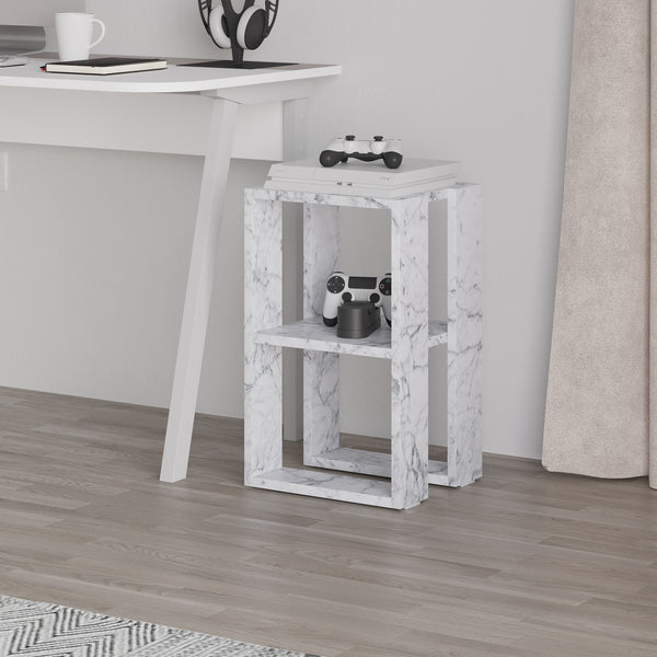 Éjjeliszekrény Lonie - Carrara Marble-VASBÚTOR