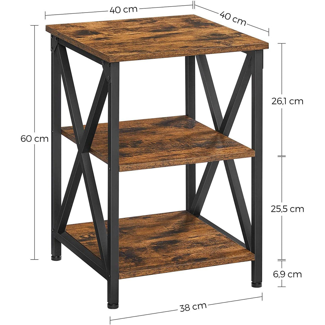 Éjjeliszekrény, oldalsó asztal 40 x 40 x 60 cm rusztikus barna-VASBÚTOR