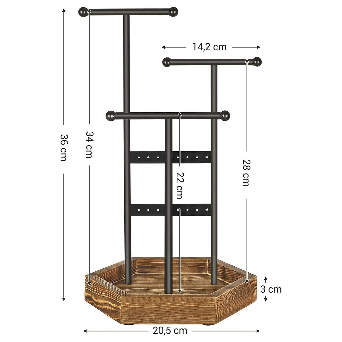 Ékszertartó, Fém és Fából készült ékszerfa, 20.5 x 36 x 18 cm-VASBÚTOR