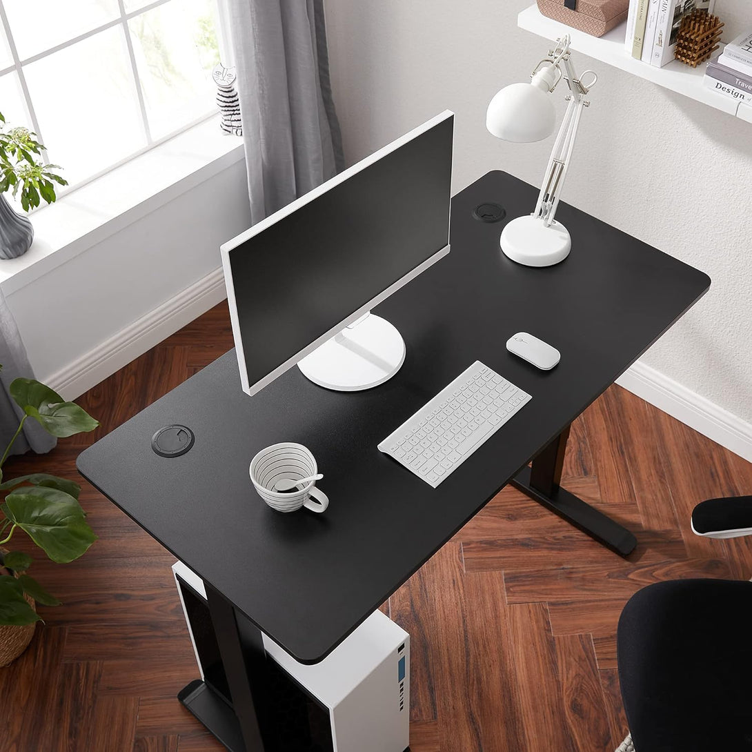 Elektromos asztallap, lekerekített élekkel, 120 cm, fekete-VASBÚTOR