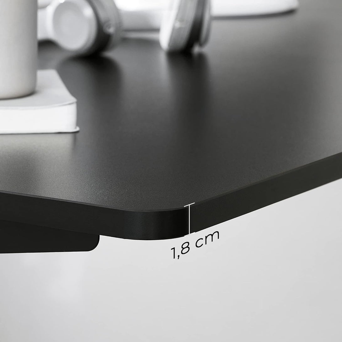 Elektromos asztallap, lekerekített élekkel, 120 cm, fekete-VASBÚTOR