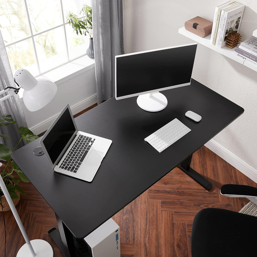 Elektromos asztallap, lekerekített szélekkel, 140 cm, fekete-VASBÚTOR