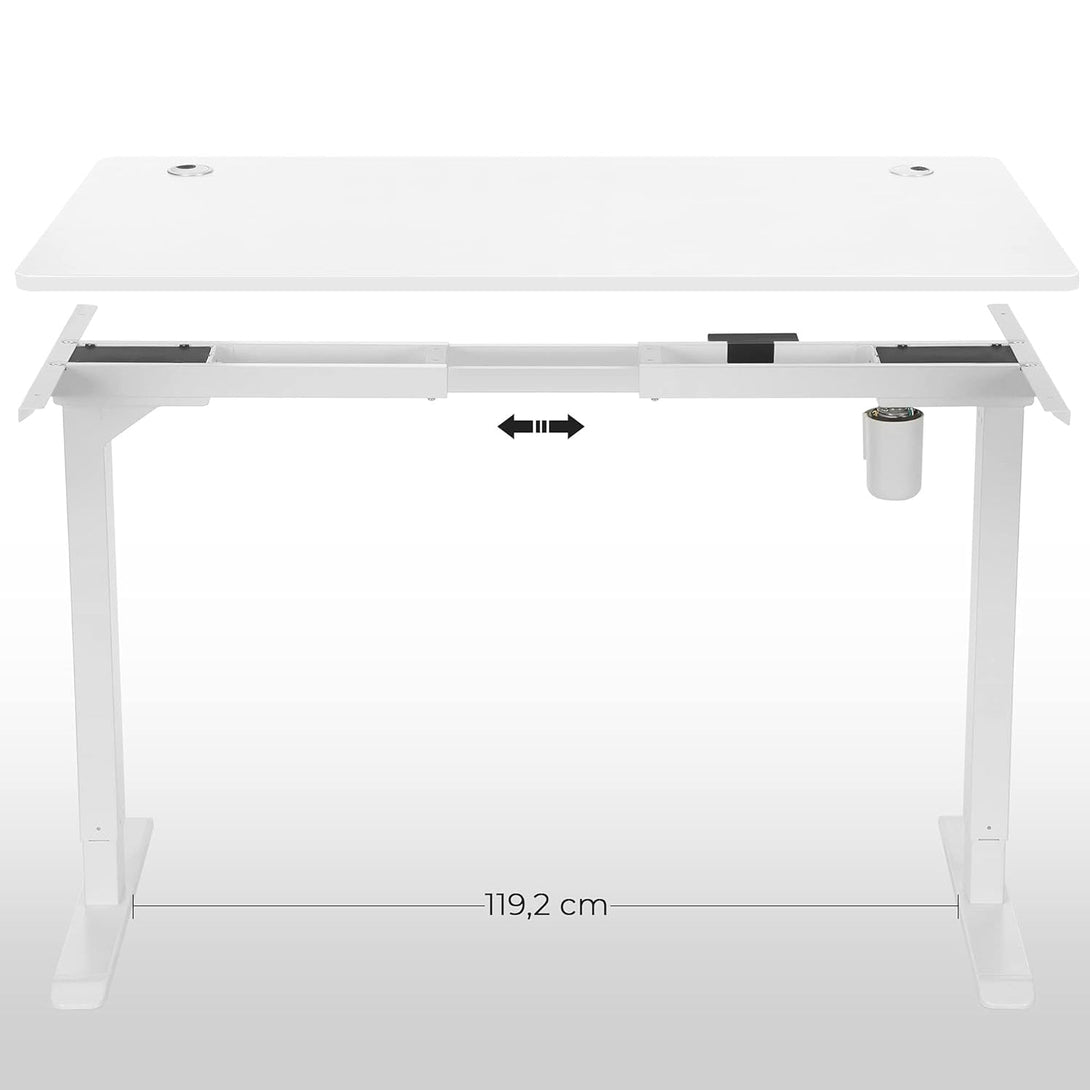 Elektromos íróasztallap,asztallap sima élekkel, 140cm, fehér-VASBÚTOR