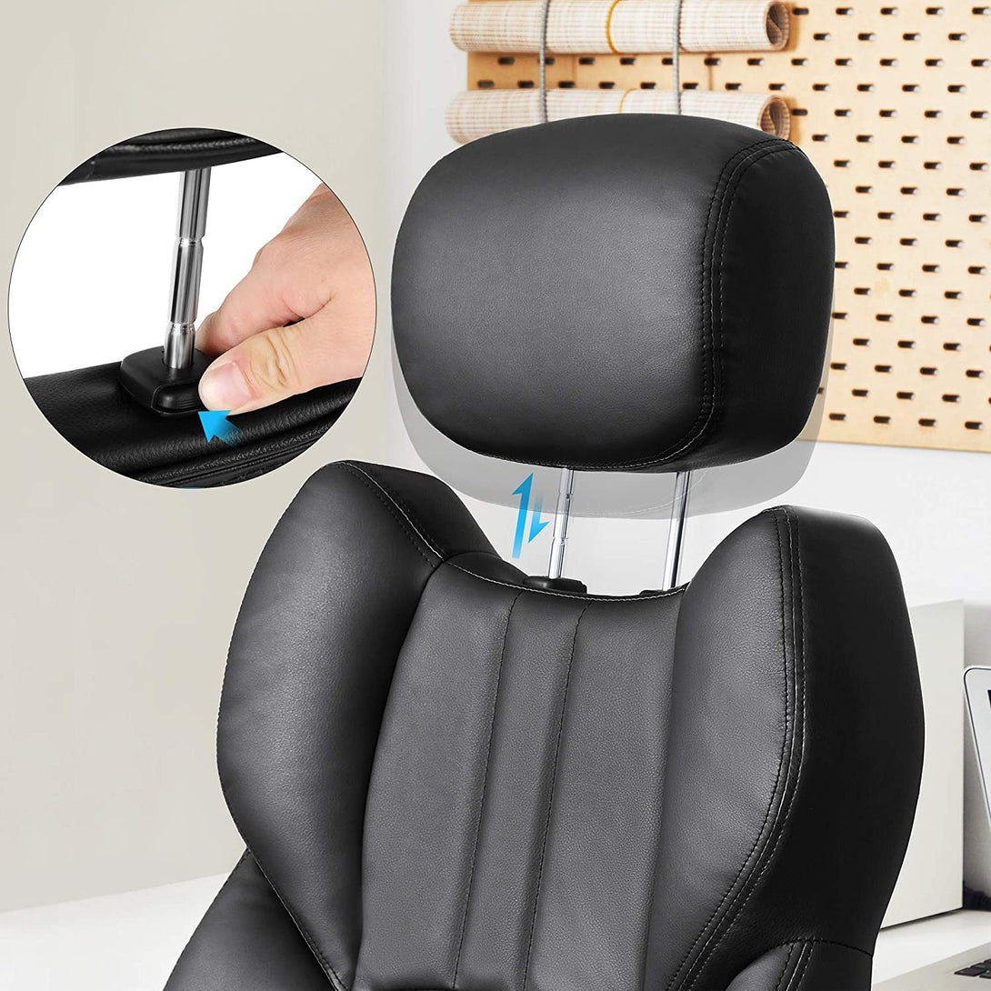 Ergonomikus forgószék, irodai szék összecsukható karokkal, fekete-VASBÚTOR