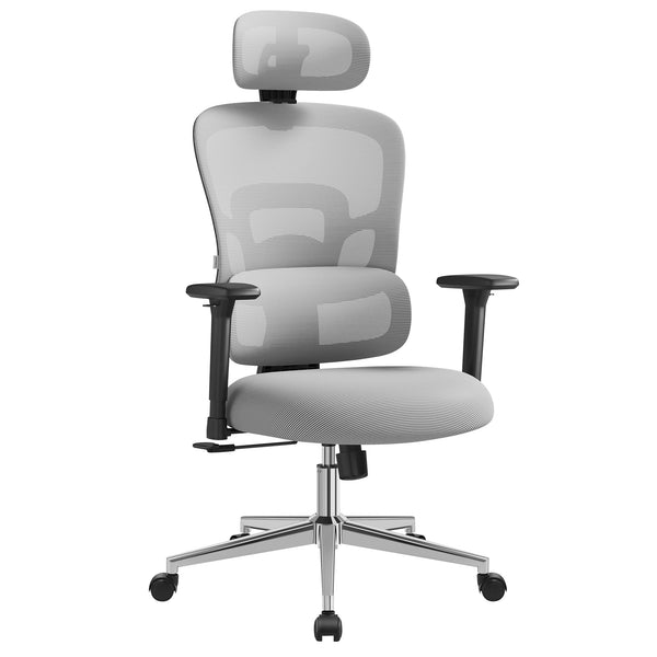 Ergonomikus irodai szék, állítható deréktámasszal, szürke-VASBÚTOR