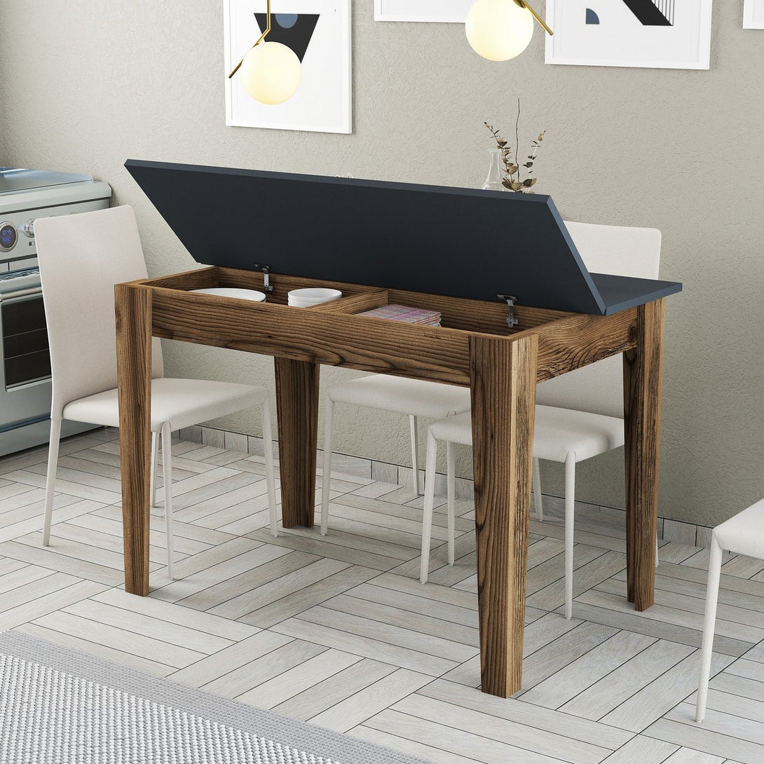 Étkező asztal Kiev 504 - Walnut, Anthracite-VASBÚTOR
