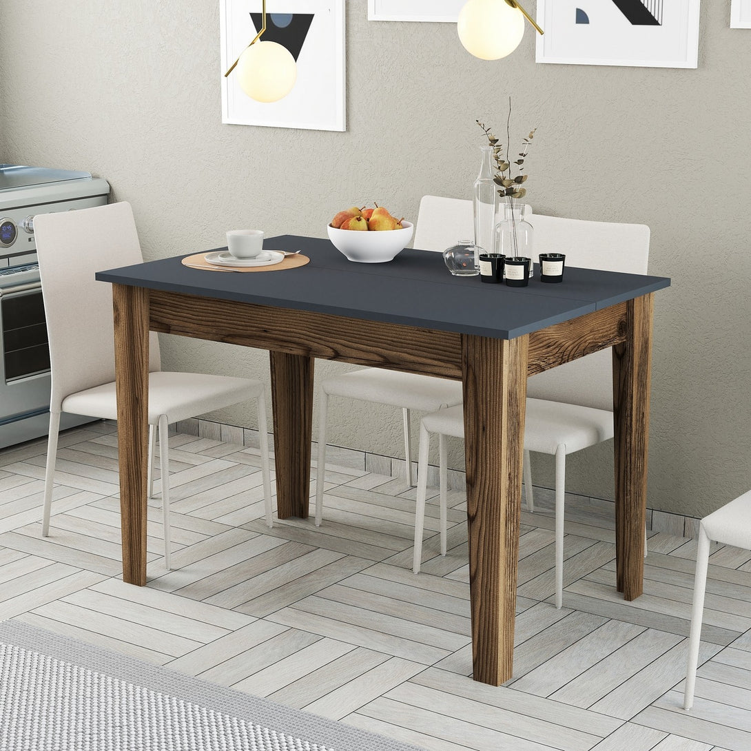 Étkező asztal Kiev 504 - Walnut, Anthracite-VASBÚTOR