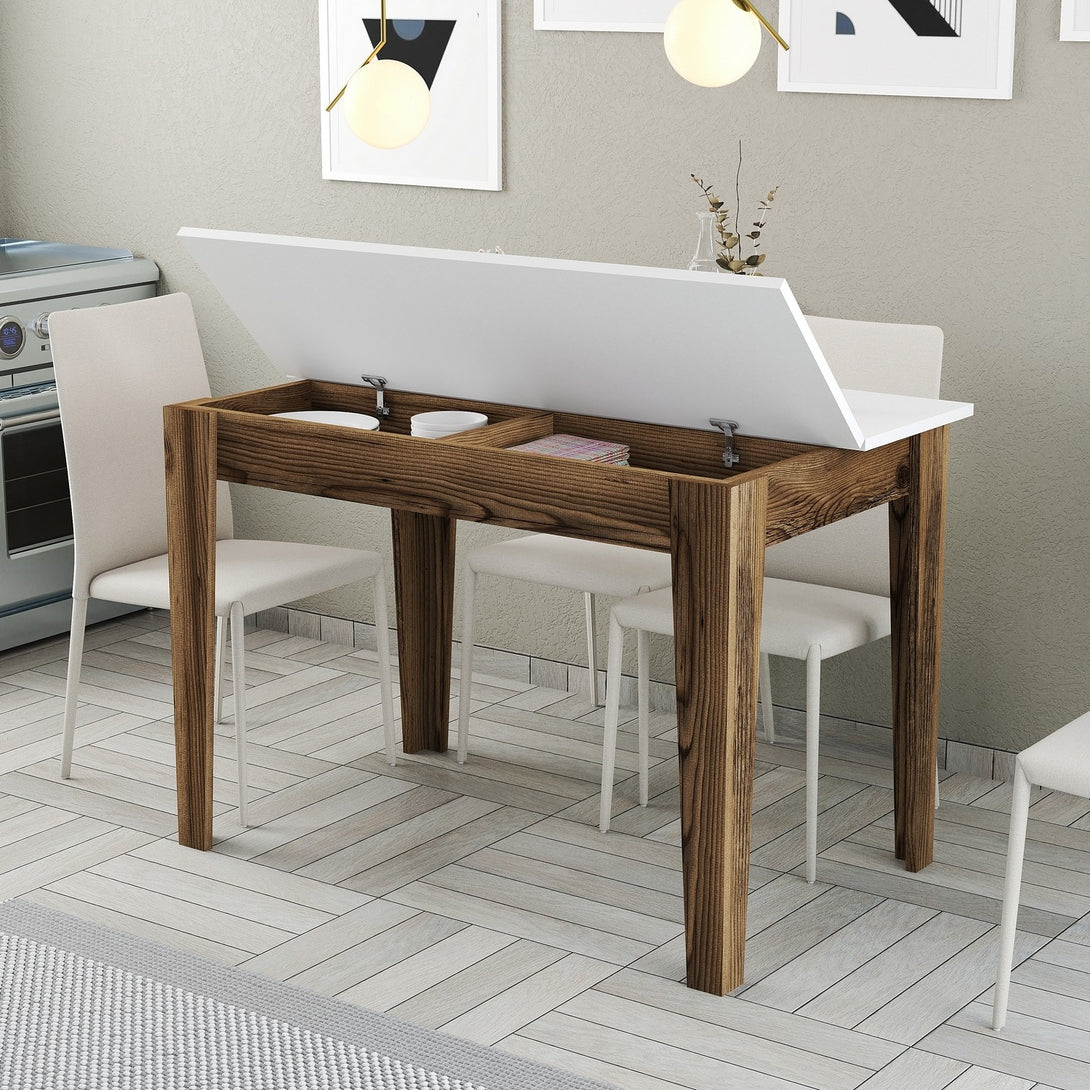 Étkező asztal Kiev 505 - Walnut, White-VASBÚTOR
