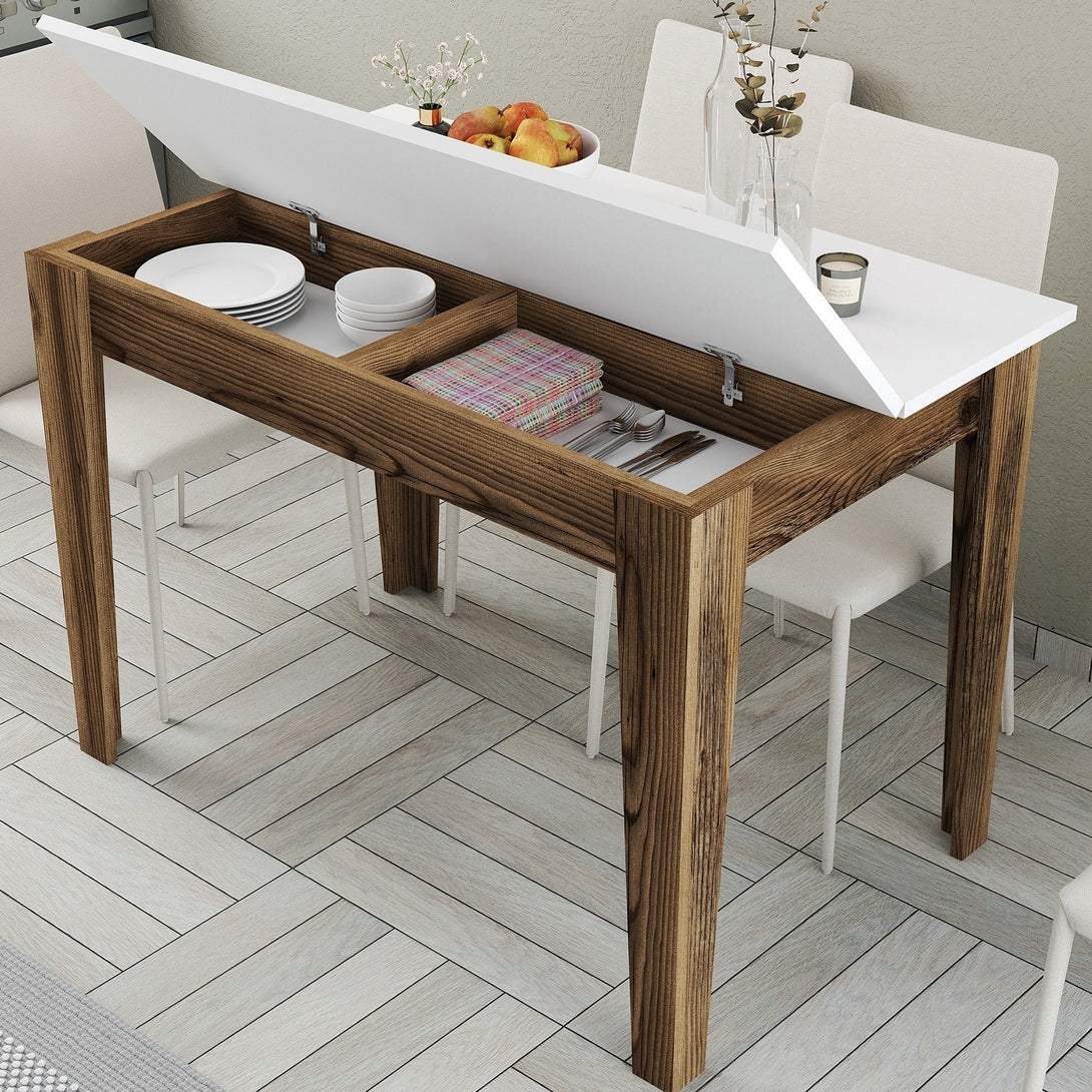 Étkező asztal Kiev 505 - Walnut, White-VASBÚTOR